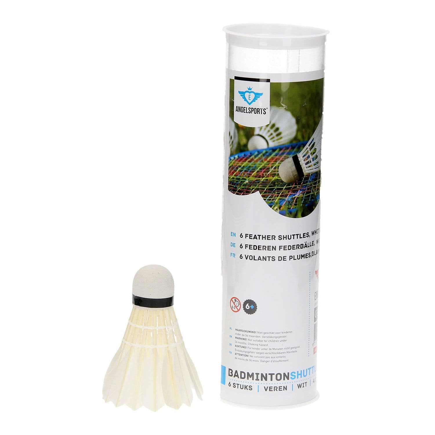 Badminton Shuttles - Veren - 6 stuks - Wit (6 st.)