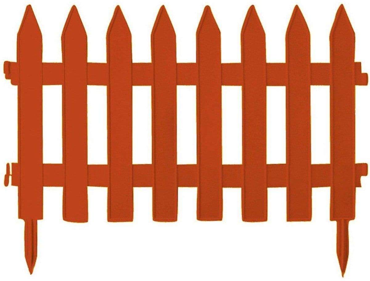 Prosperplast Tuinhekjes - Tuinafscheiding - 7x kunststof - terracotta bruin - 320 cm (7 stuks)
