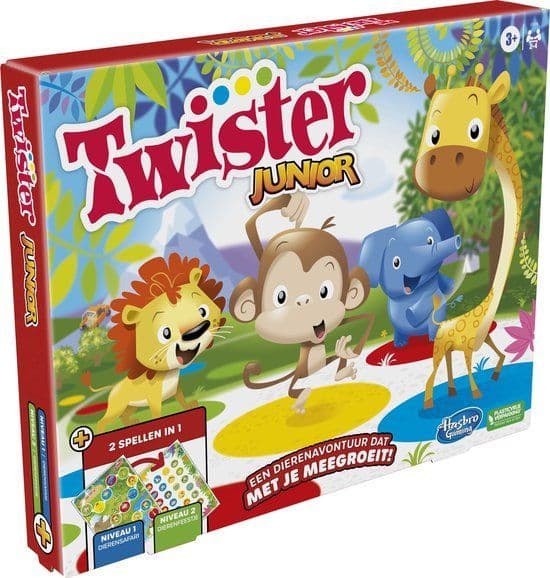 Twister Junior - Bordspel - Dierenavontuur met dubbelzijdige mat (2-4 spelers)