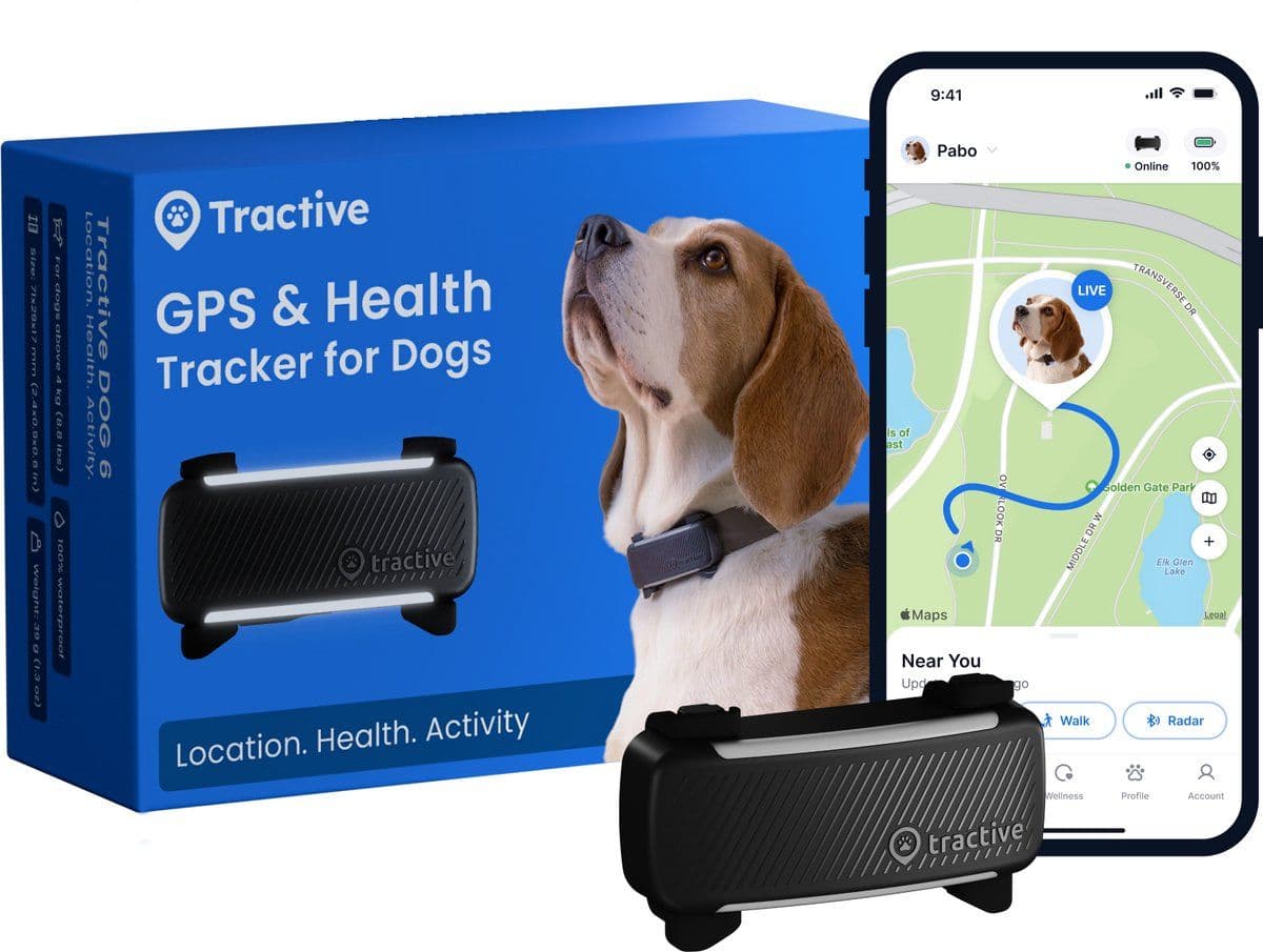 Tractive DOG 6 - Honden GPS - Gezondheid & Activity tracker - Zwart