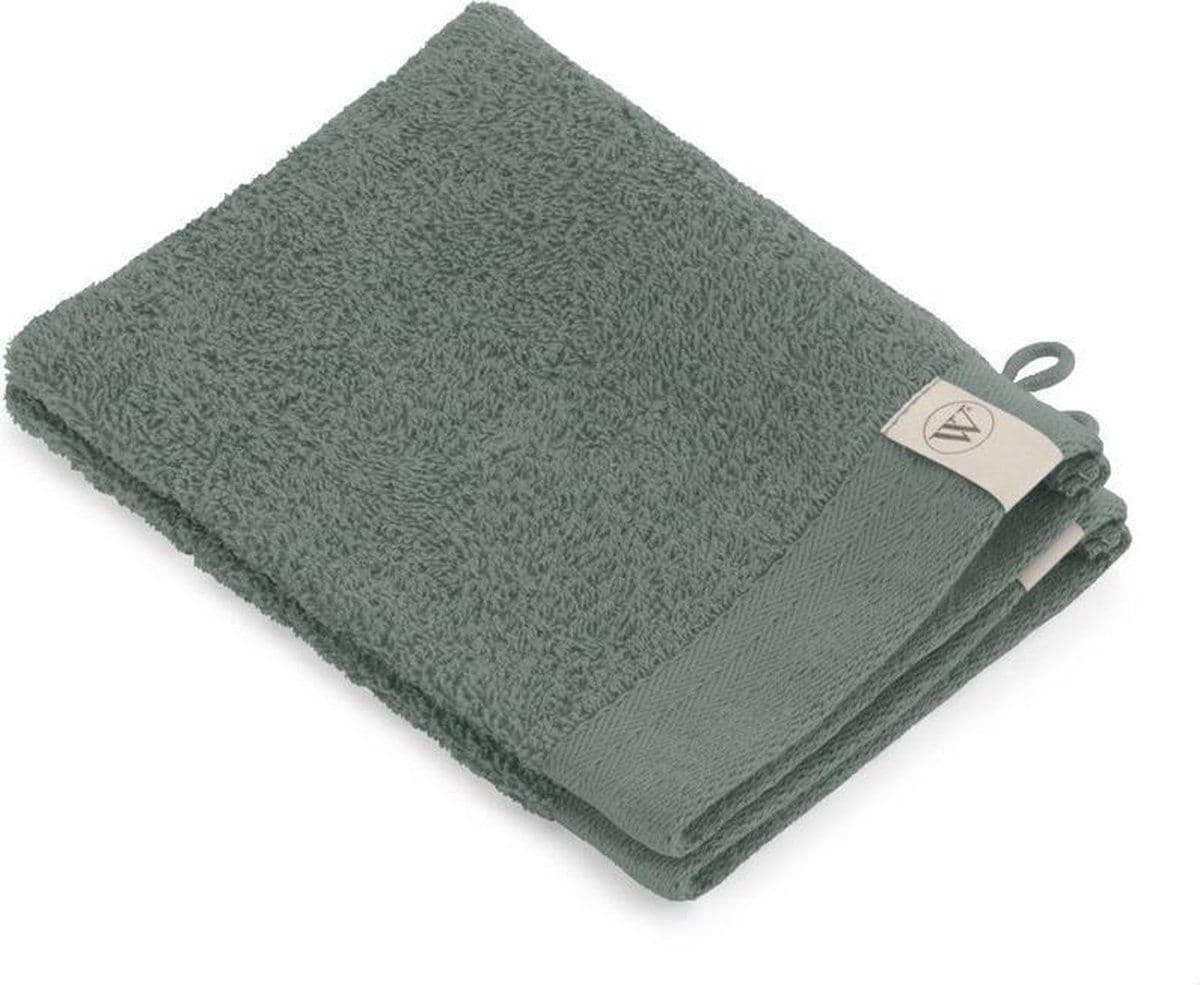 Walra Soft Cotton - Washand - 100% Katoen - Legergroen (2 stuks)