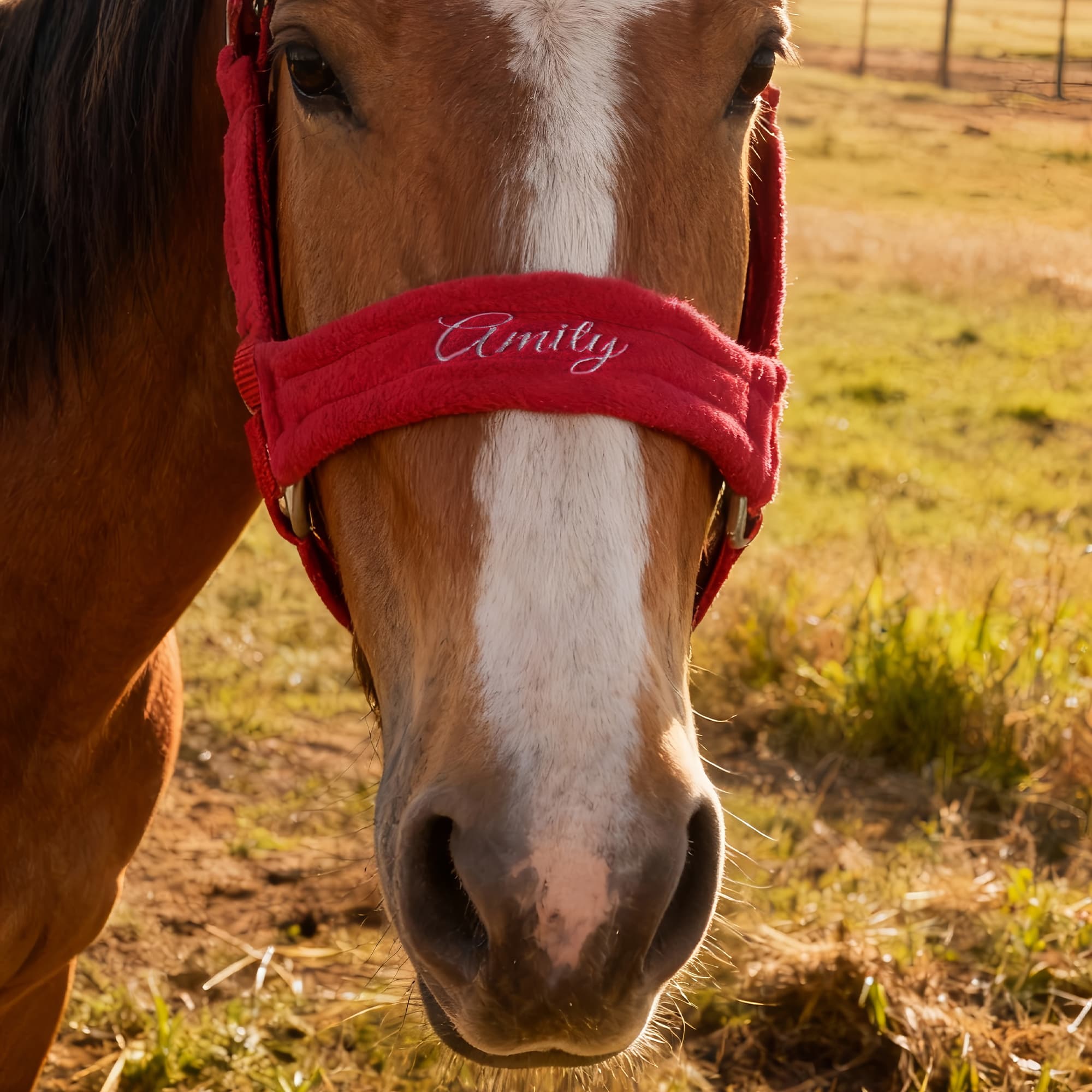 Gepersonaliseerde Zachte Paarden Halster Neusriem Beschermer Cover met Geborduurde Naam Hippische Dagelijks Dragen Verjaardagscadeau voor