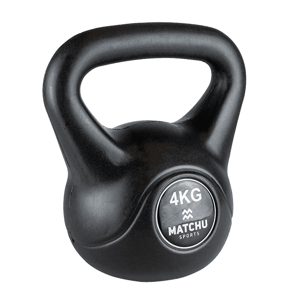 Matchu Sports Kettlebell 4kg - Zwart - 15cm - 22cm - Kunststof