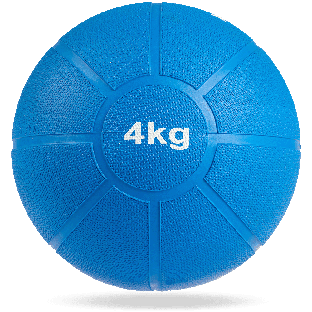 Matchu Sports Medicine ball 4kg - Blauw - Ø 21cm - Massief rubber