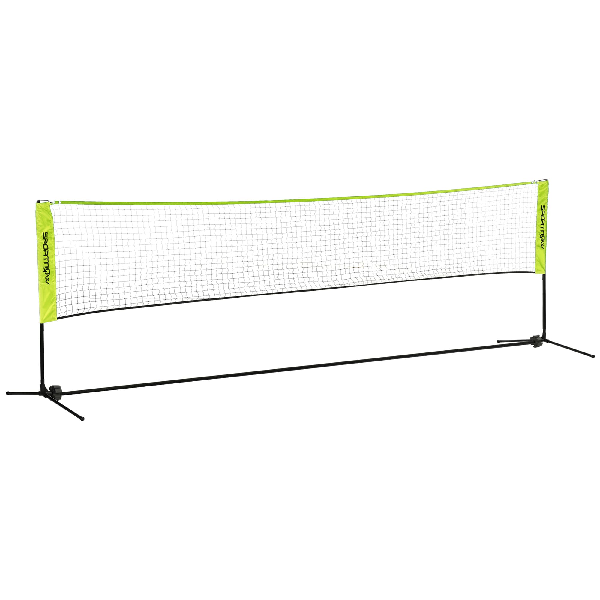 SPORTNOW Verstelbaar Badmintonnet 107-155 cm Voor Tennis Pickleball Volleybal Incl Tas Draagbaar Metaal Frame Tuin Park Strand | Aosom.nl