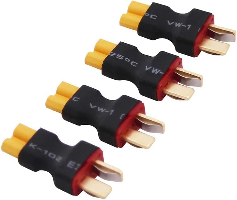 4 stuks XT30 Vrouwelijk naar Deans T-stekker Mannelijk Adapter – Veilige en Betrouwbare Aansluiting – Voor RC-modellen en Elektronische Projecten,