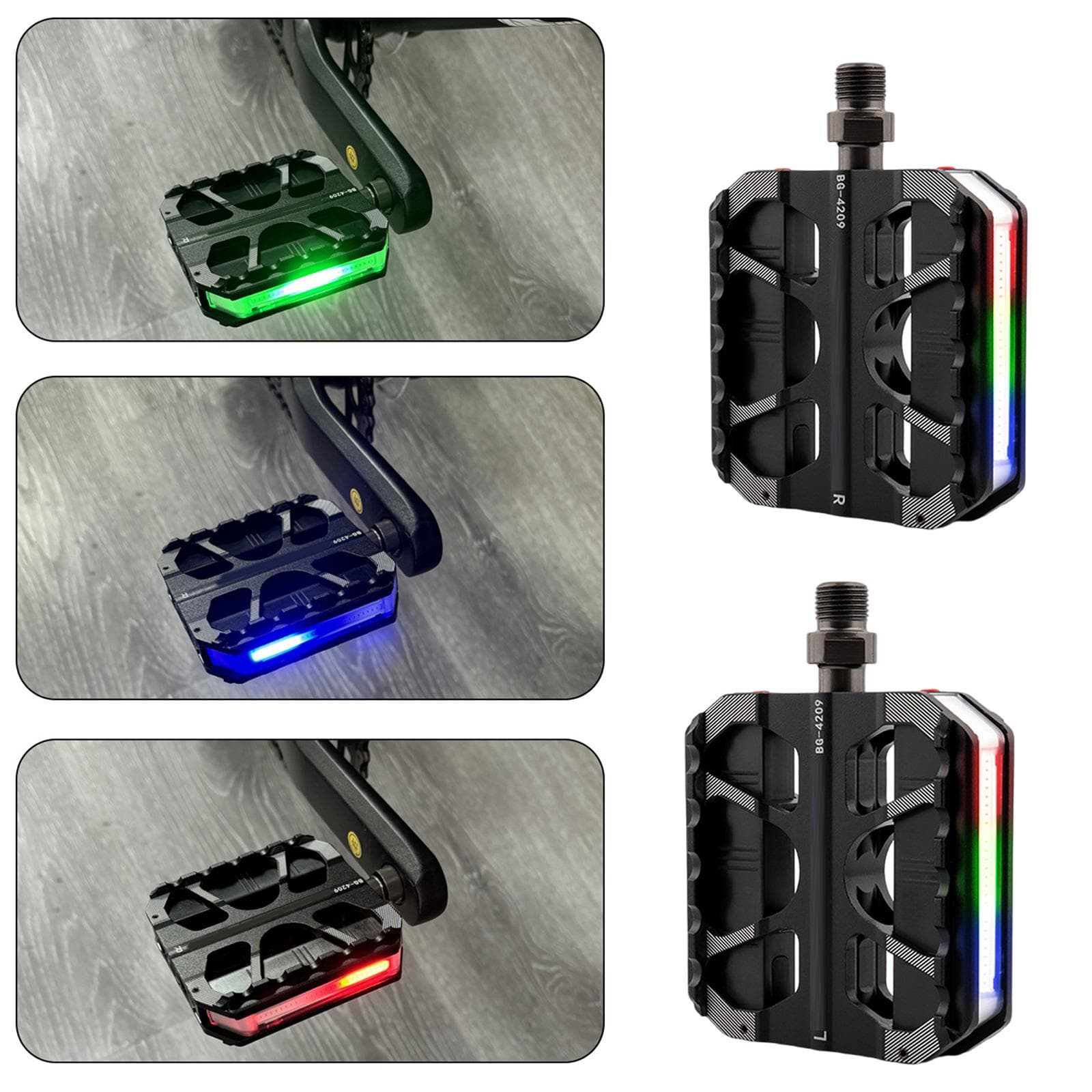 LED Licht Fiets Pedalen Platte Pedalen Fiets Voetplanken Platform Antislip Fiets Pedalen 9/16inch Antislip Brede Platform Pedalen