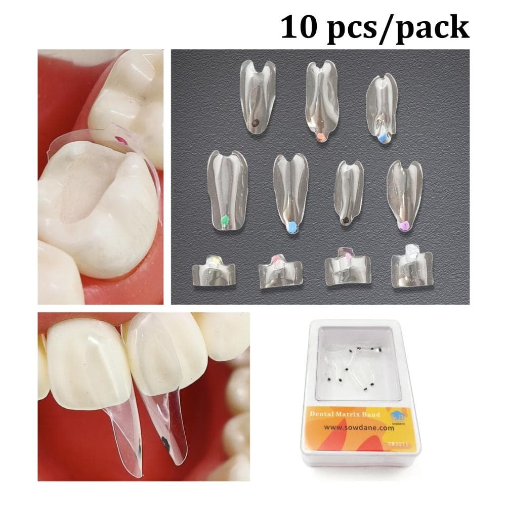10 stuks/pak Tandheelkundige Transparante Matrix Anterior PosteriorFit Bioclear BT Transparante Matrices Boog Klasse Restauratie Zwarte Driehoek Tande