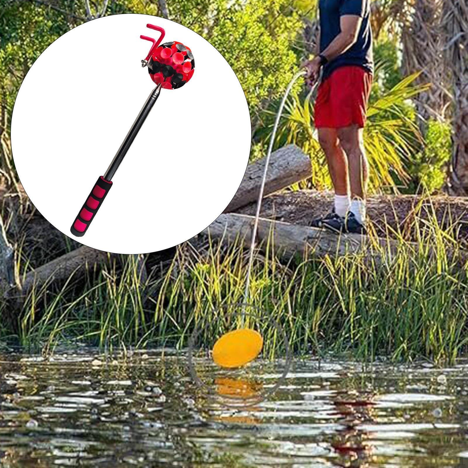 Disc Golf Retrieval Tool with Suction Cup for Easy Access to Shrubs