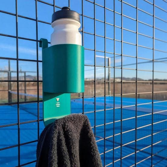 Yousheng Paddle Tennis Waterfles Handdoekrek 3D Geprint Court Side Organizer Waterfleshouder Tenniswedstrijden Spelers Essentieel rood