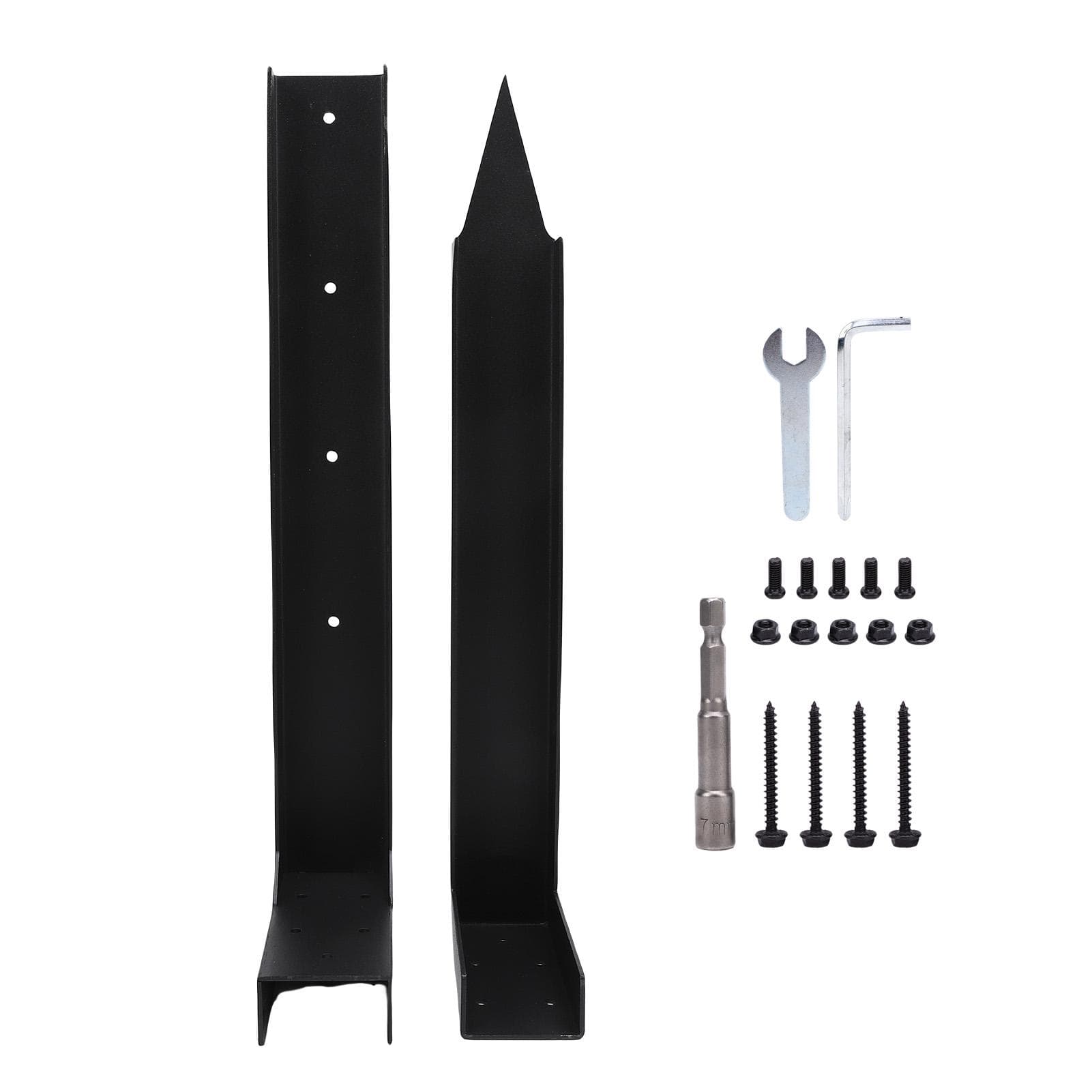Hekpaal Reparatiekit Koolstofstaal Heavy Duty Hekpaal Anker Grondpaal voor Reparatie Scheve Gebroken Hout Steun