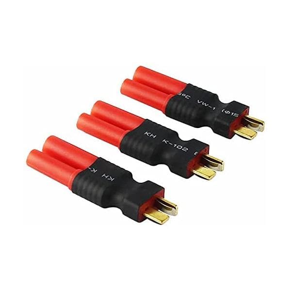 HXT 4mm naar T-Plug Mannelijk Adapter voor LiPo Batterijen | Draadloze Connector | Ideaal voor RC Modellen, Helikopters, Auto Audio | Polyester rood