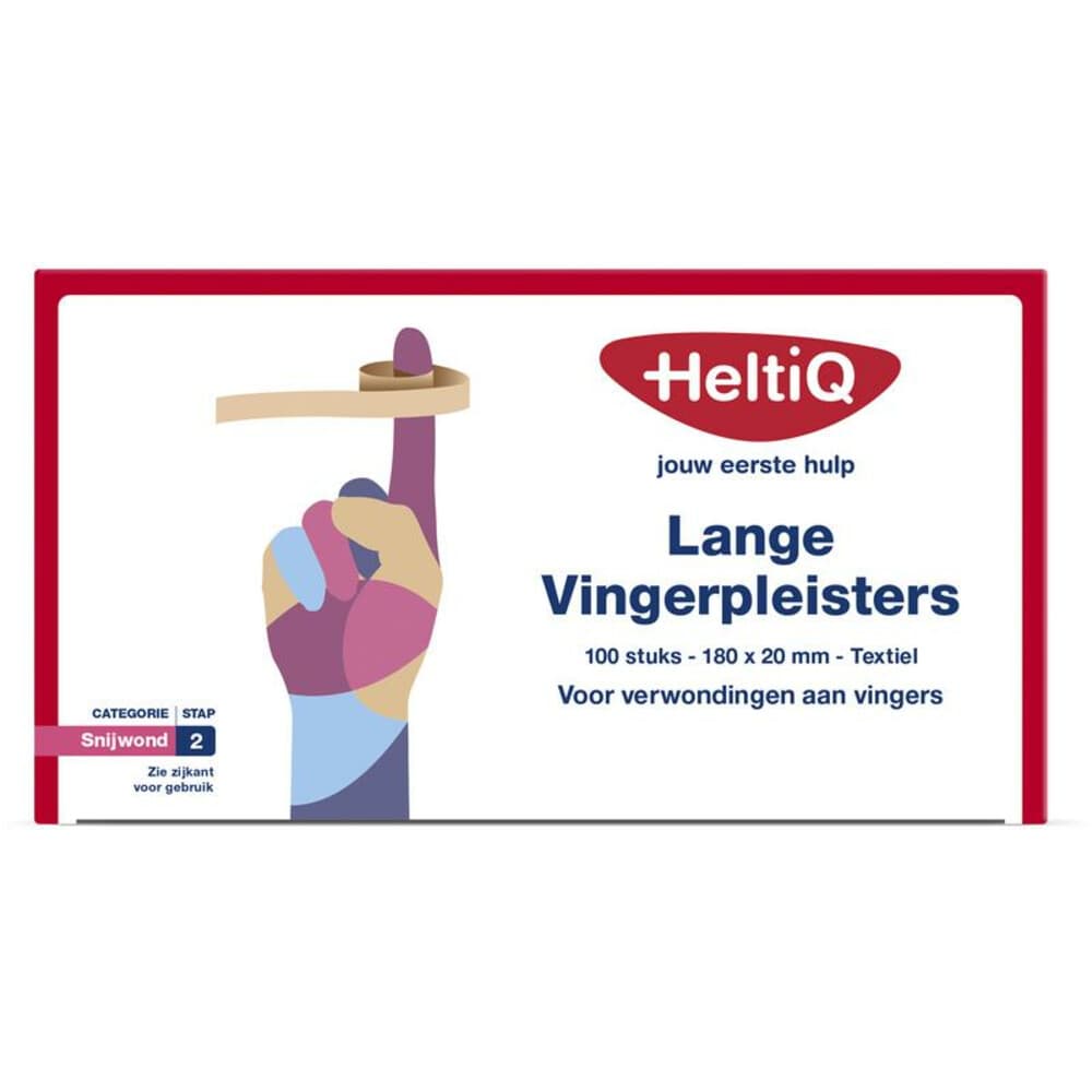 3x HeltiQ Lange Vingerpleisters Textiel 180 x 20 mm 100 stuks