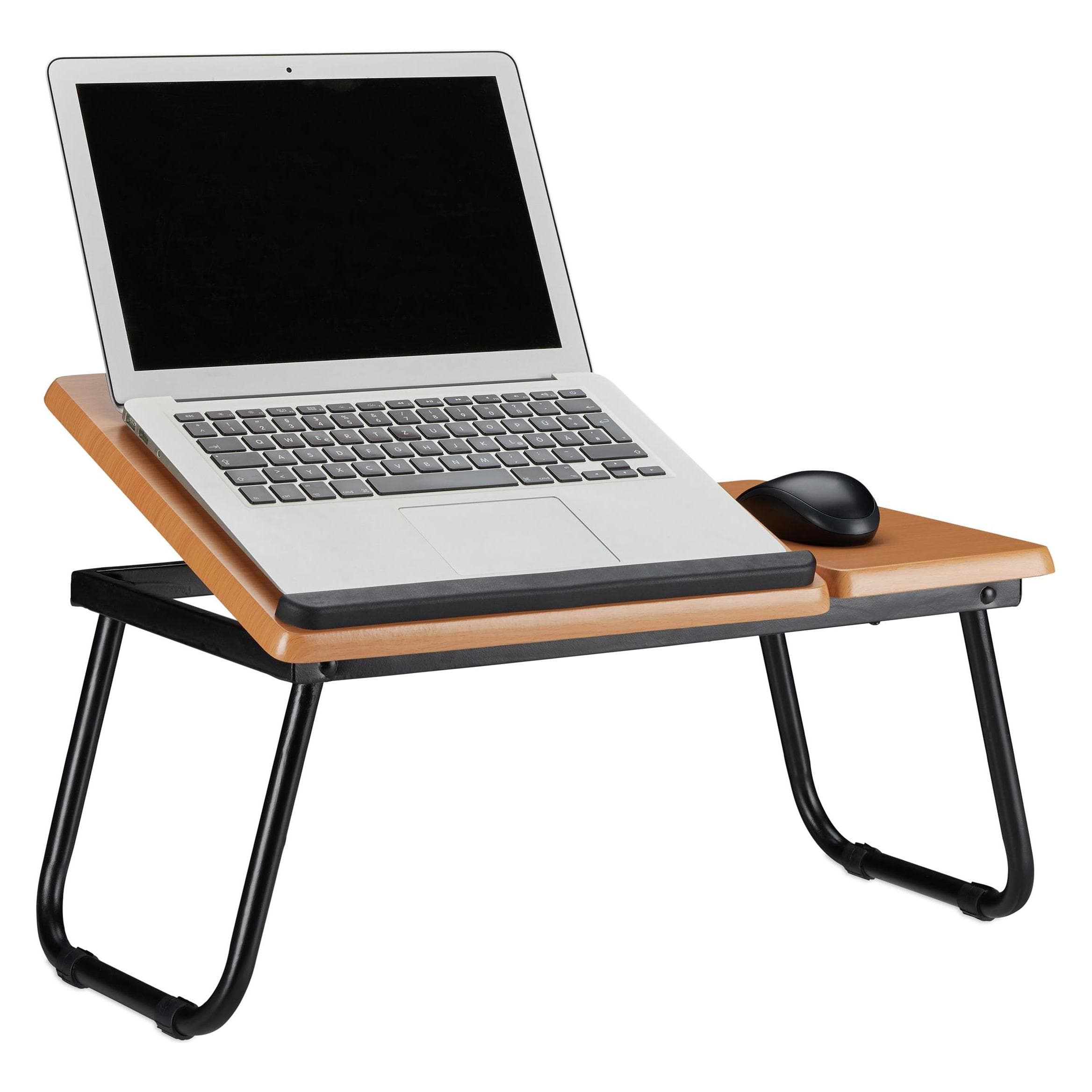 Relaxdays Laptop tafel, Notebookstandaard, Bruin, Zwart