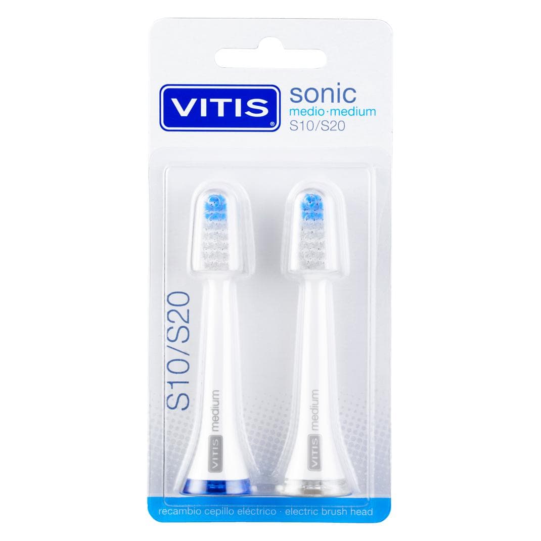 Vitis, Borstels + opzetstukken, sonic vervangingsborstelkop medium (2x)