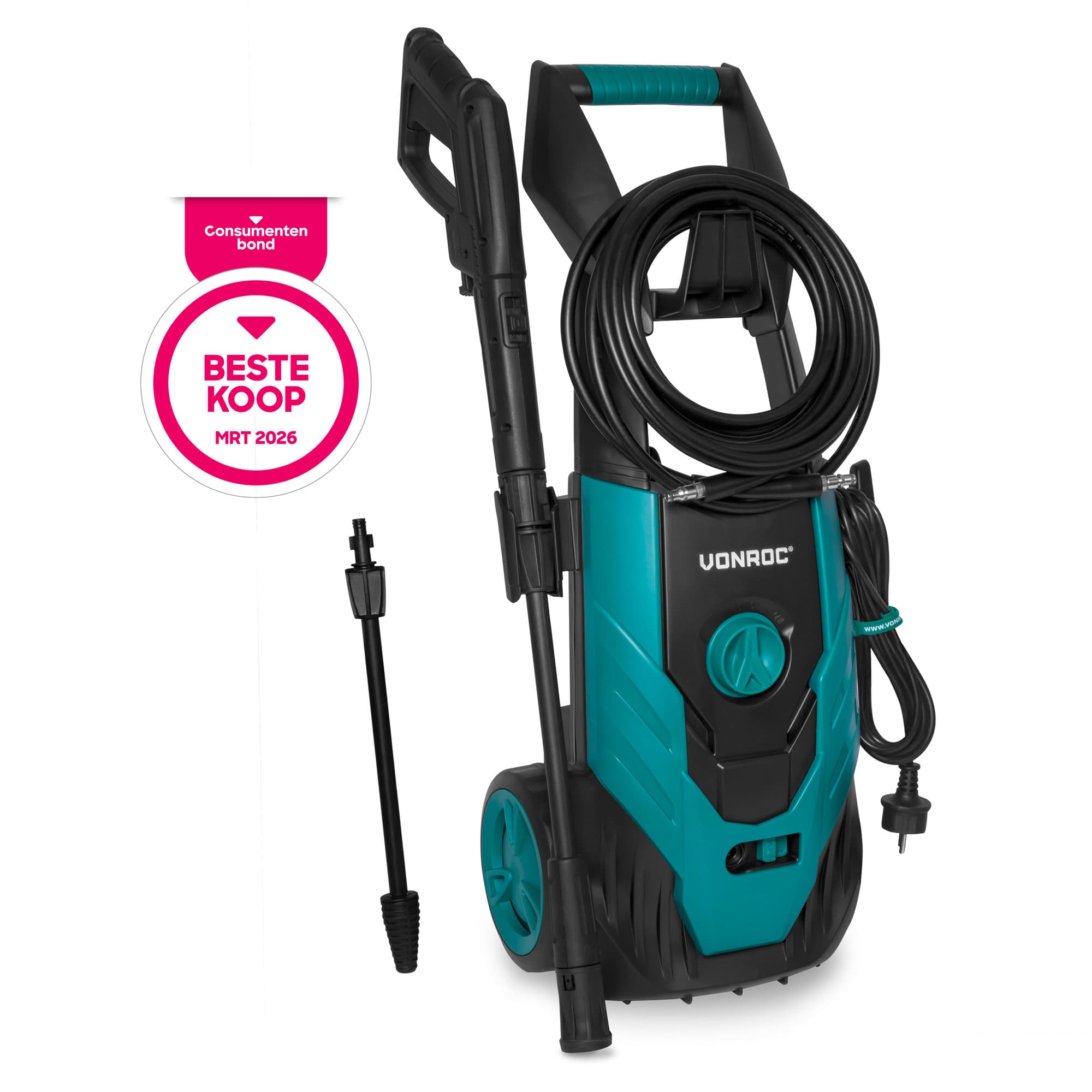 VONROC Hogedrukreiniger V18-1 - 1800W – 140 bar | Beste koop | Incl. accessoires