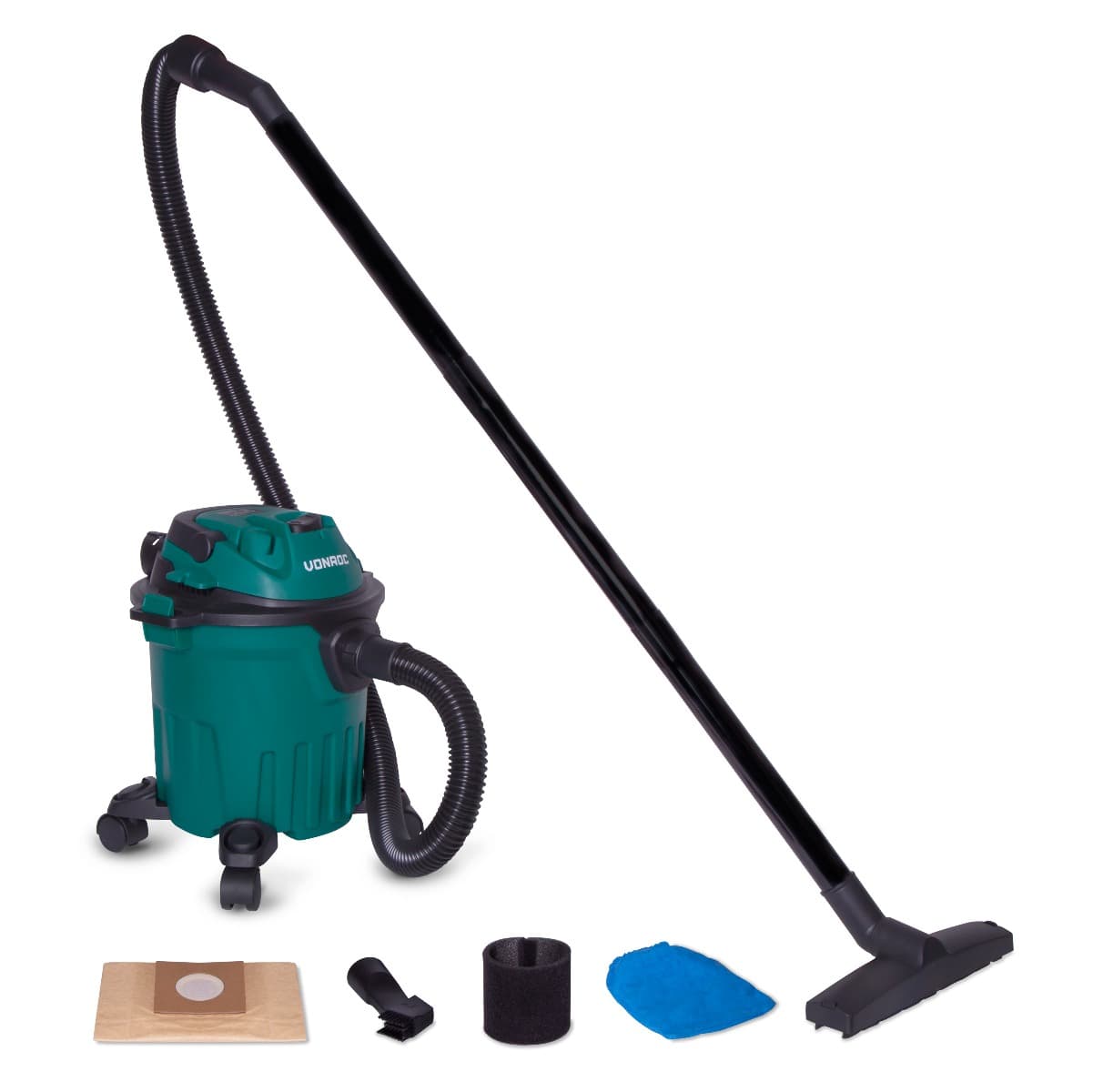 Nat- en droogzuiger 1000W met 12L tank en 5m stroomkabel