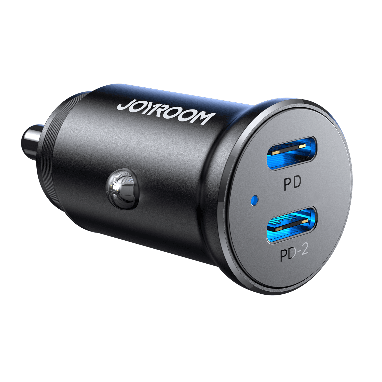 Joyroom 30W Dual USB-C Mini Autolader - Zwart