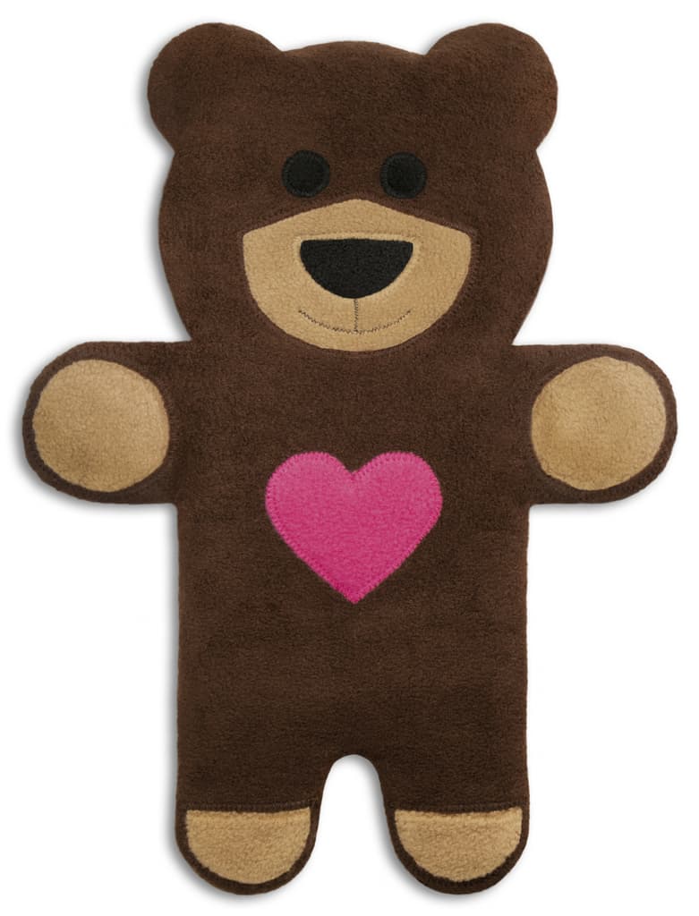 Leschi Verwarmingskussen Teddy hart - chocolade