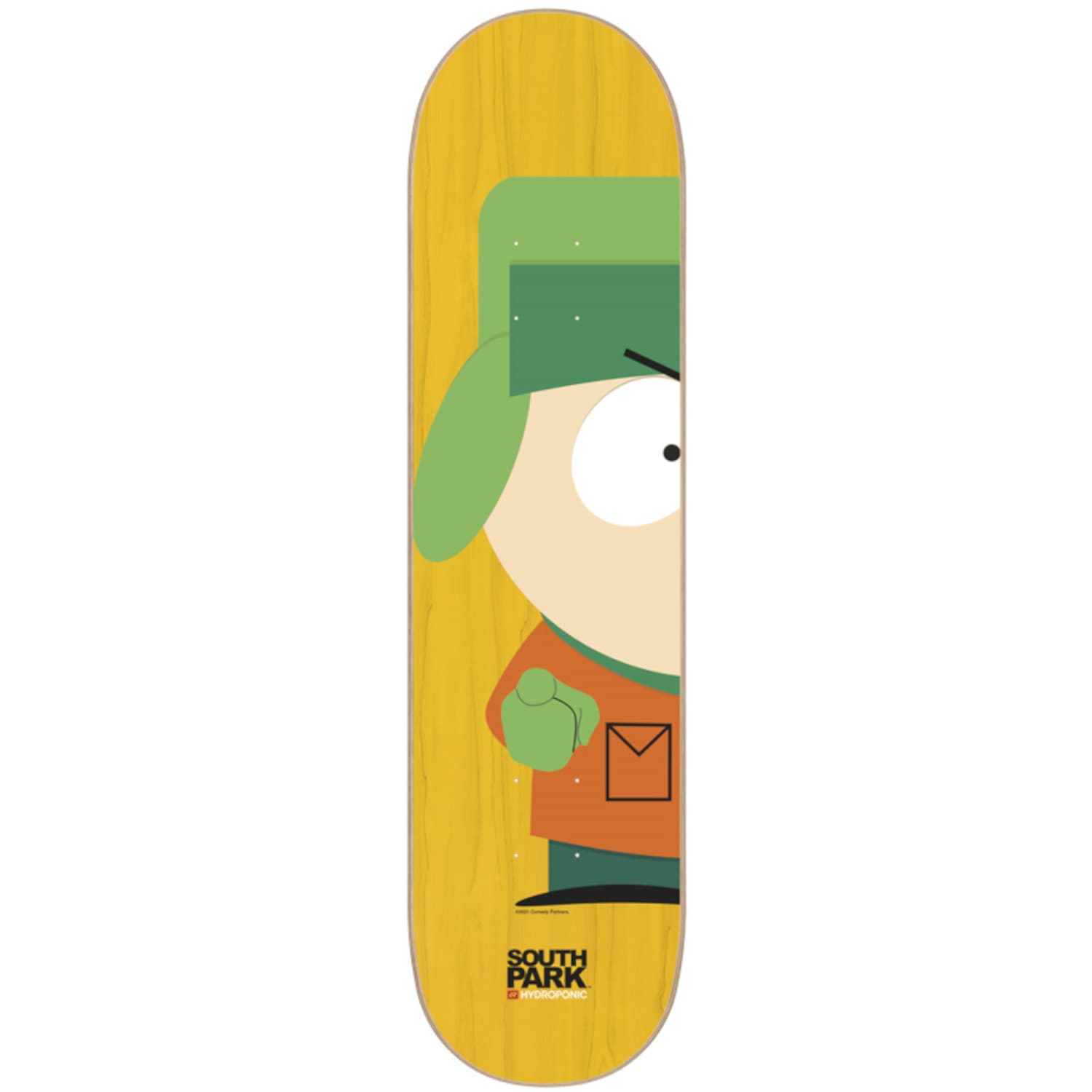 Hydroponic South Park Collab Kyle 8.0 Skateboarddeck Geel Dessin 8.0
