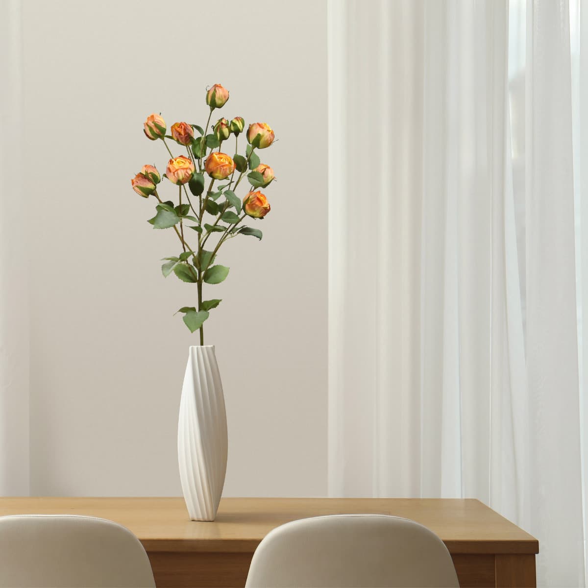 Kunst Trosrozentak 70 cm oranje