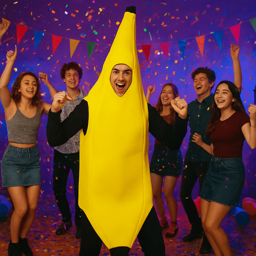 Banana Costume - Bananen pak - One Size Fits All - Volwassenen