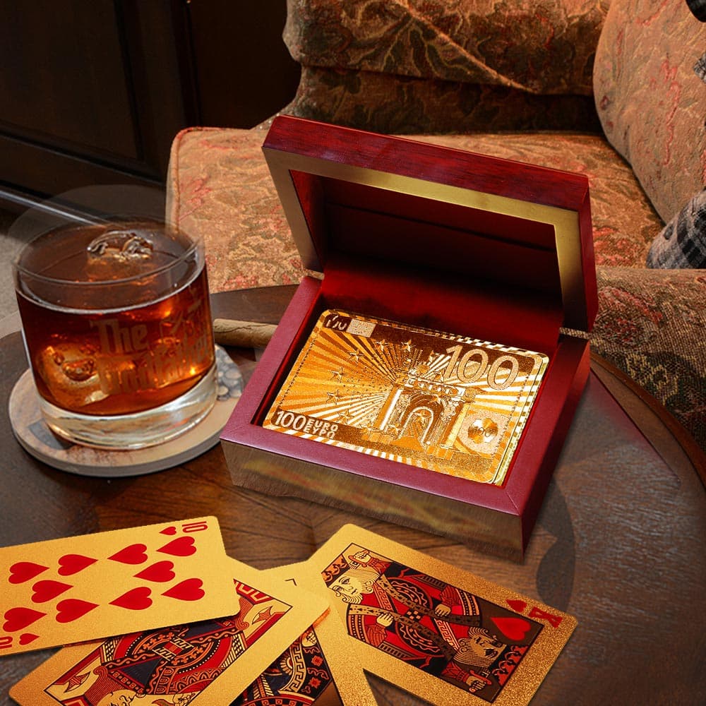 Gold Playing Cards In Box - Water Proof - 54 Kaarten