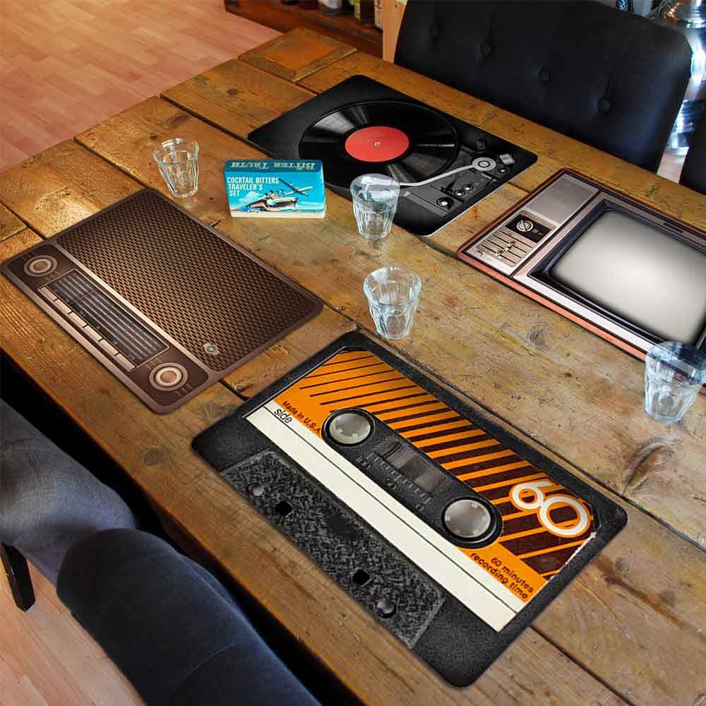 Retro Placemat - Vintage - Set van 4 - 45x28cm