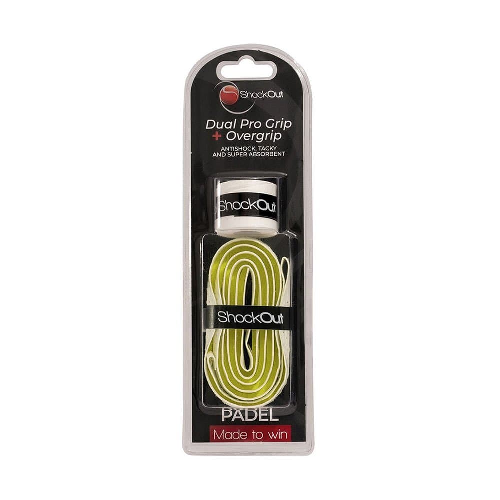 ShockOut Dual Pro Grip + Overgrip Wit/Geel