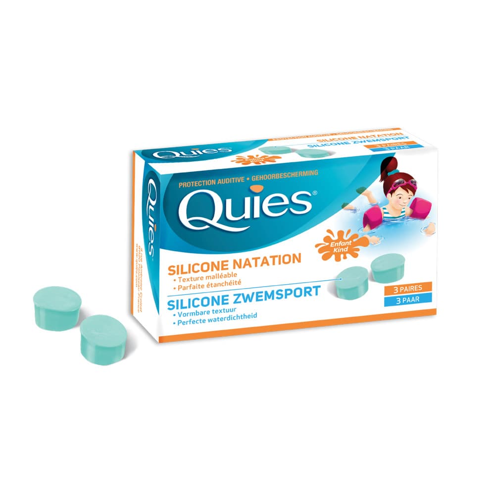 Quies Gehoorbescherming Silicone Zwemsport Kind 3 Paar Oordoppen