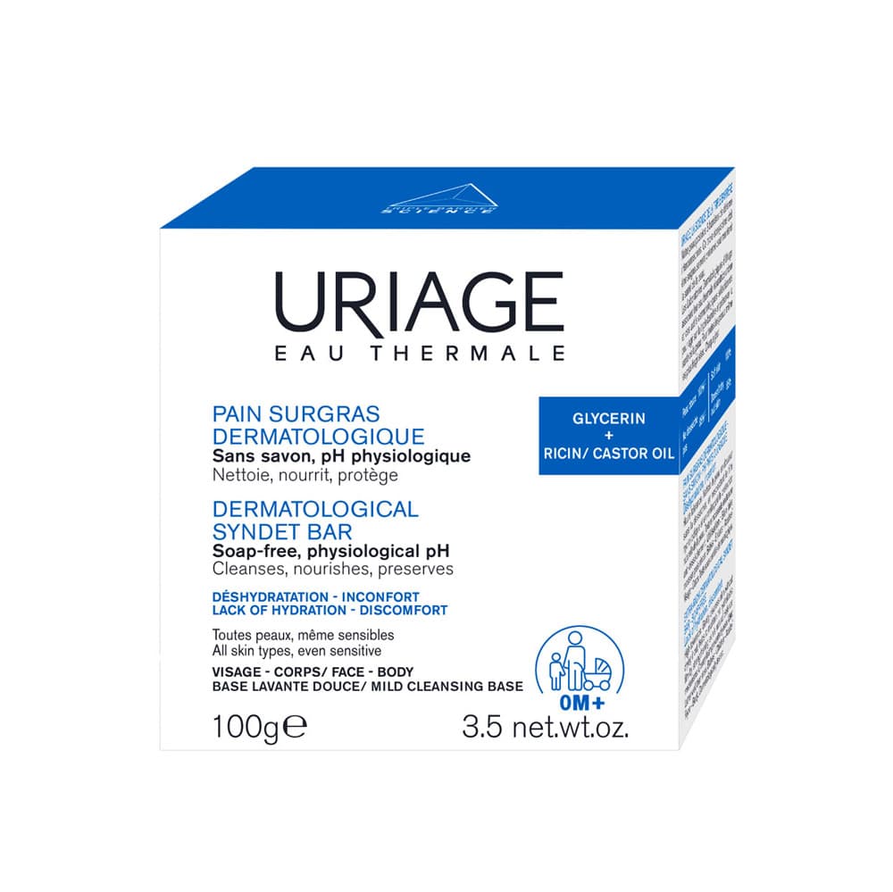 Uriage Derm-phy Dermatologische Overvette Zeep 100g | Gezicht en Lichaam