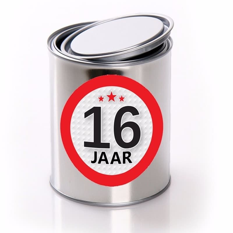 Leeftijd kado 16 jaar blik