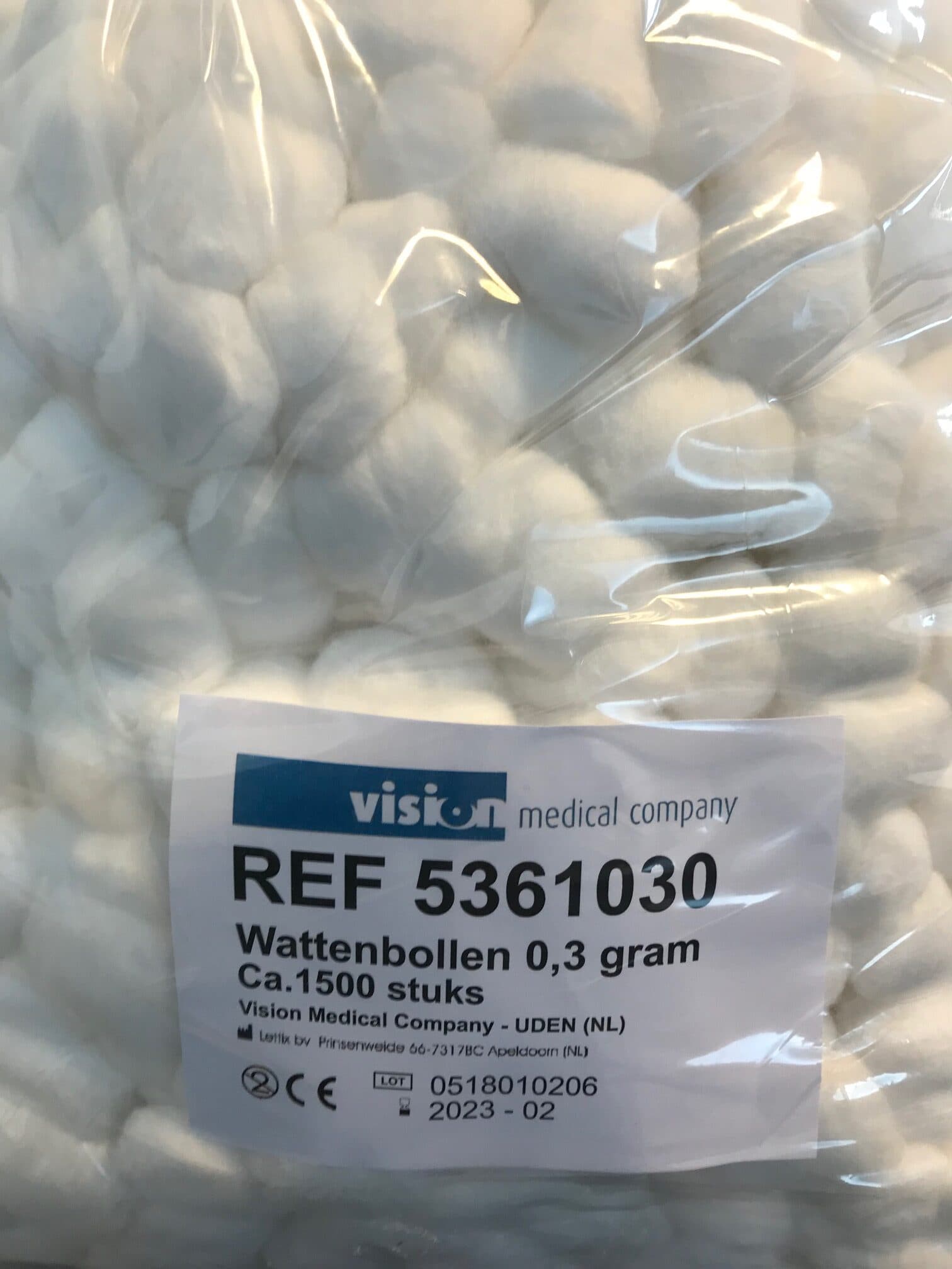 Lettix - Wattenbollen 0,3 Gram, 1500 Stuks - Meerdere Afmetingen Beschikbaar - 500 stuks - ISO 9001