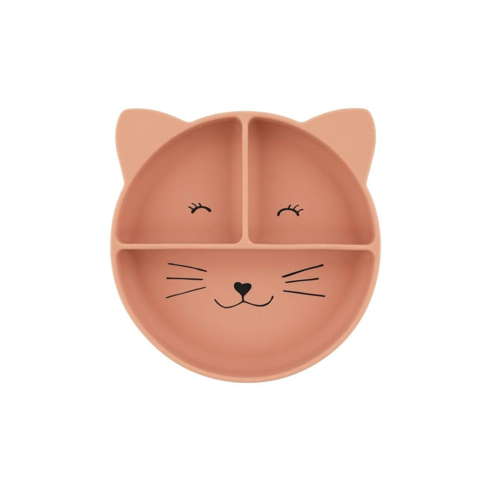 Bord met zuignap van silicone en compartimenten - Mevrouw Kat