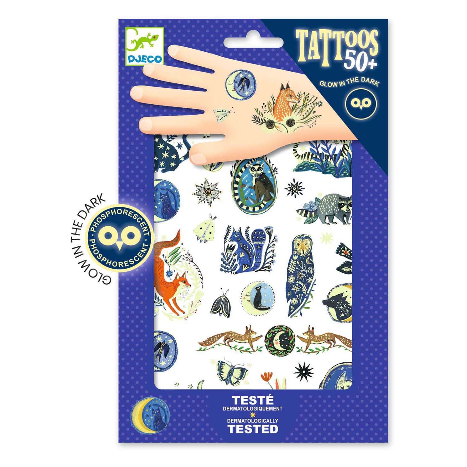 Djeco Tattoos Glow in the Dark dieren