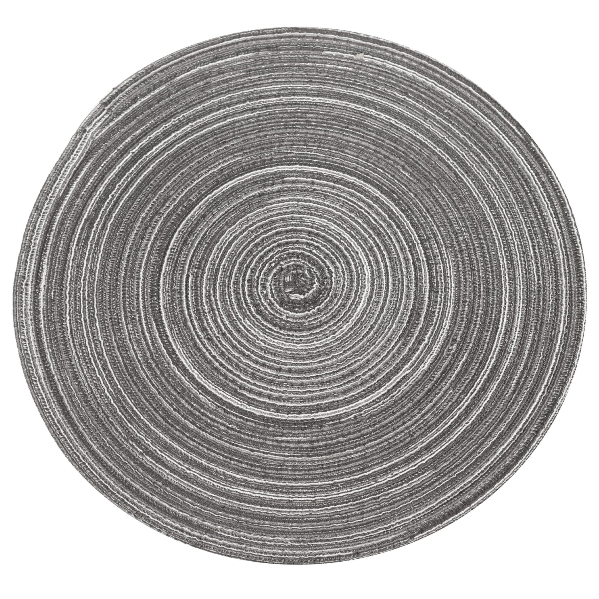 Krumble Placemat rond - Diameter 36 cm - Zilver/grijs