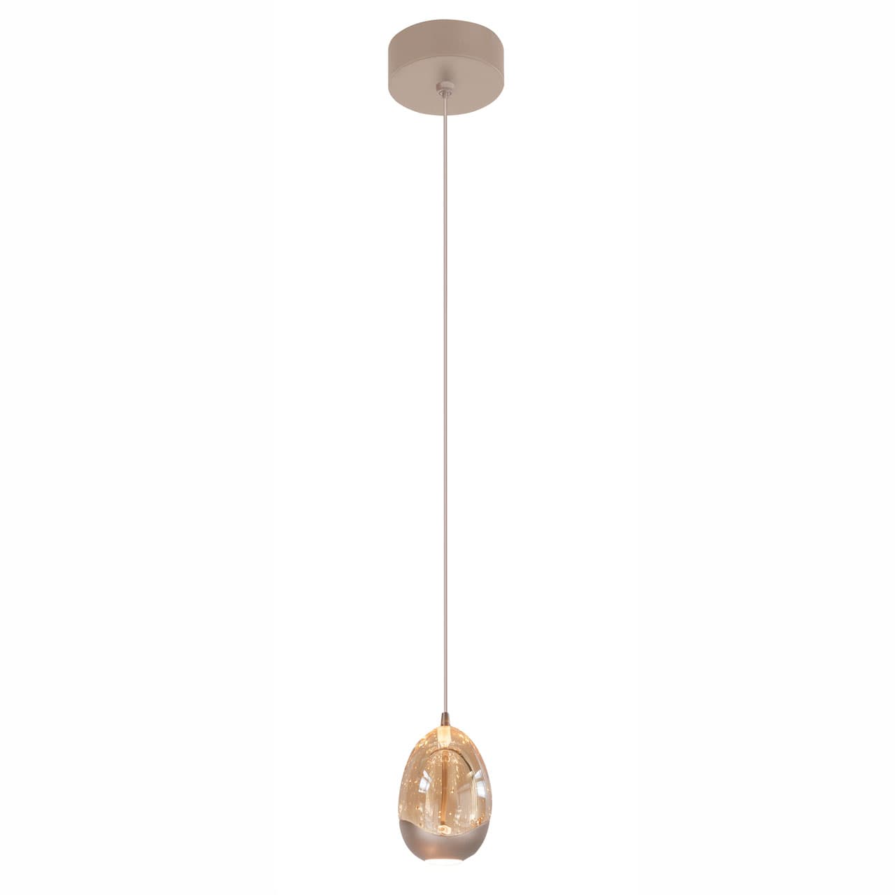 Hanglamp | 9,5 cm | champagne egg | ingebouwde vervangbare LED module | amber, champagne | glas,
