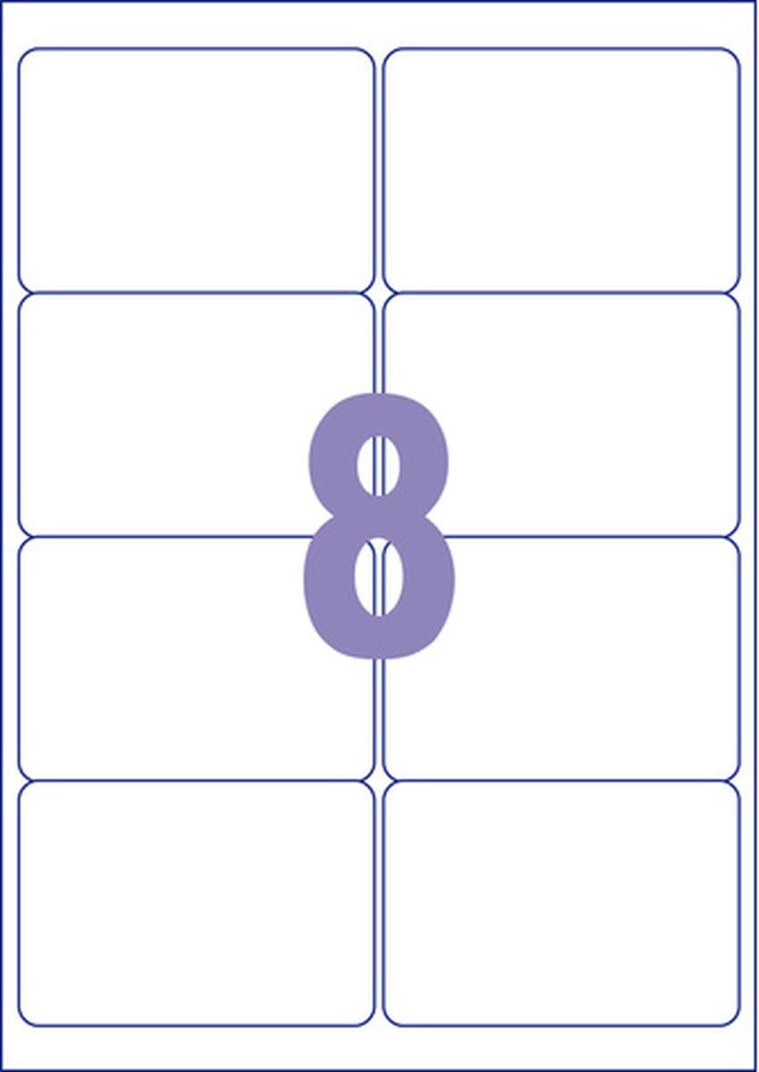 Kangaro etiketten - universeel - inkjet/laser/kopieer - 99,1x67,7mm - 25 vel - 8 stickers per vel