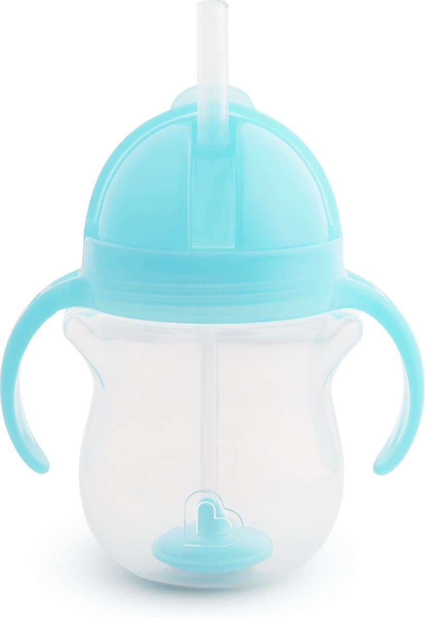 Munchkin tip & sip antilek rietjesbeker - drinkbeker met rietje - vaatwasserbestendig - vanaf 6 maanden - 207ml - blauw - drinkbeker met een rietje