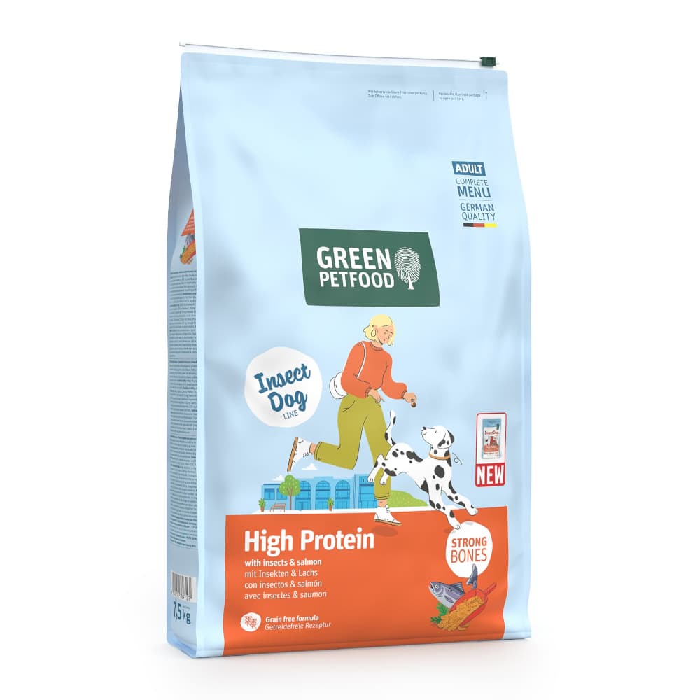 Green Petfood InsectDog Eiwitrijk met insecten & Zalm - Dubbelpak: 2 x 7,5 kg