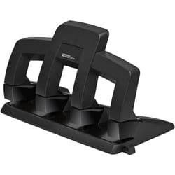 Rapid supreme press less 4-gaats perforator sp34 - perforeeert tot 30 vel - voor mappen en ringbanden - zwart/grijs