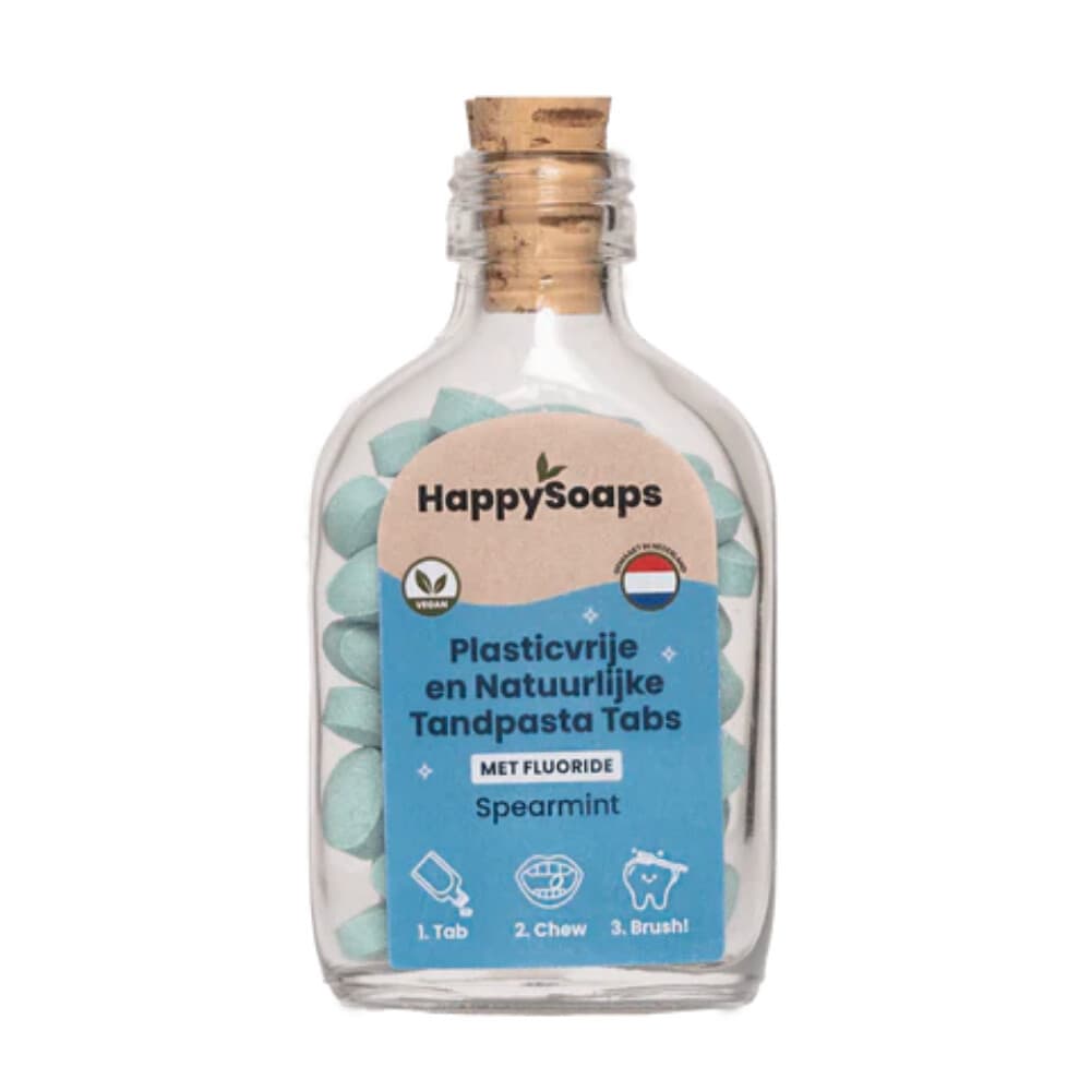 HappySoaps Tandpasta Tabs met Fluoride Spearmint 130 gr