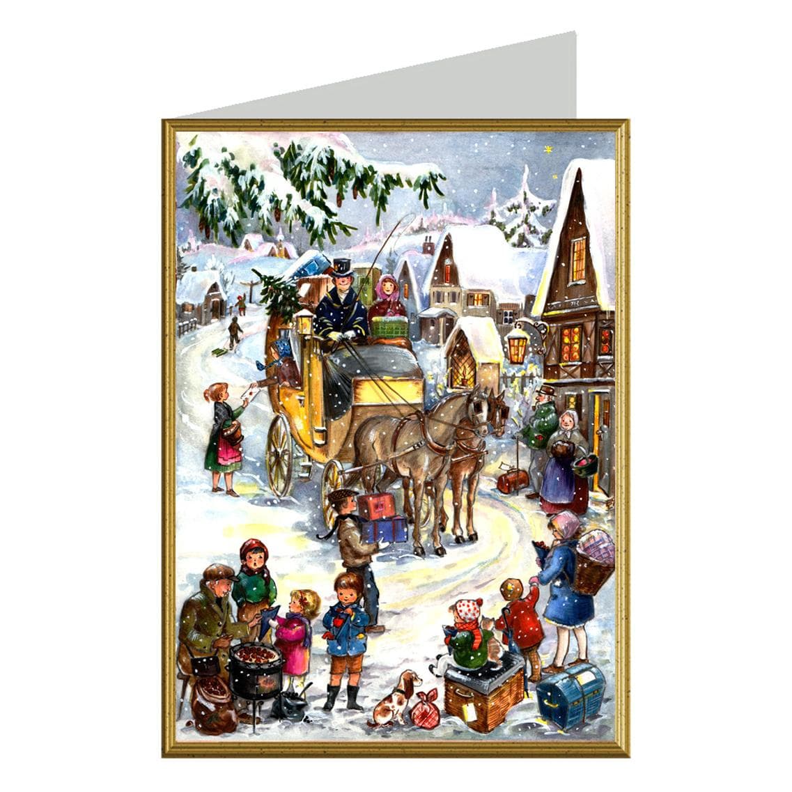 Richard Sellmer, Wenskaart, 99002 - Kerstkaart - Kerstwagen (1 Pcs.)