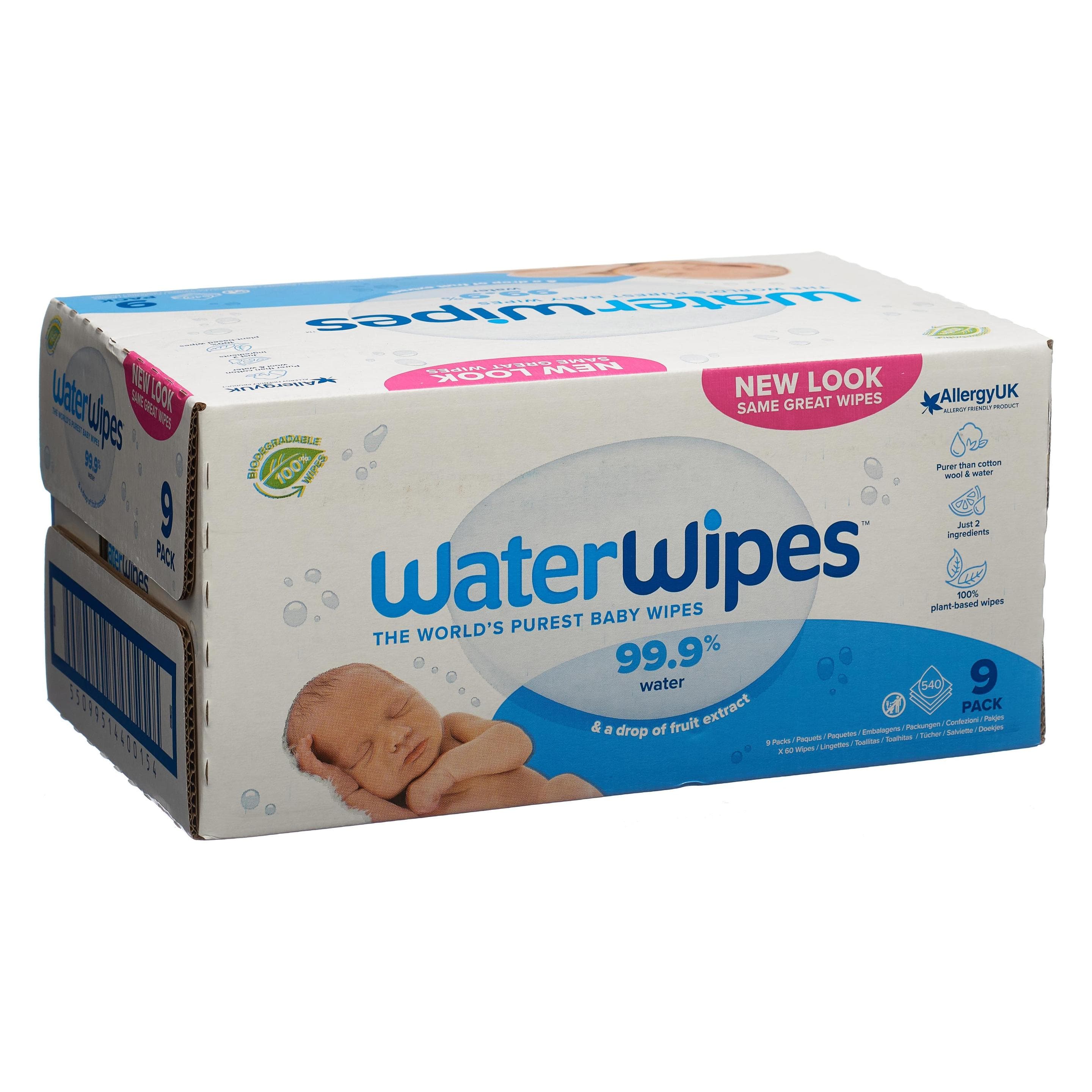 WaterWipes Natte doekjes (9 x 60 Pcs.)