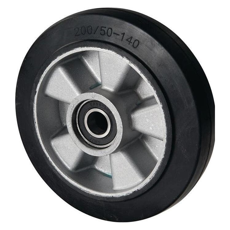 Columbus McKinnon, Meubelwielen, Zwenkwiel van massief rubber L 55 mm wiel B 50 mm wieldiameter 200 mm gegoten alu. velg voor...