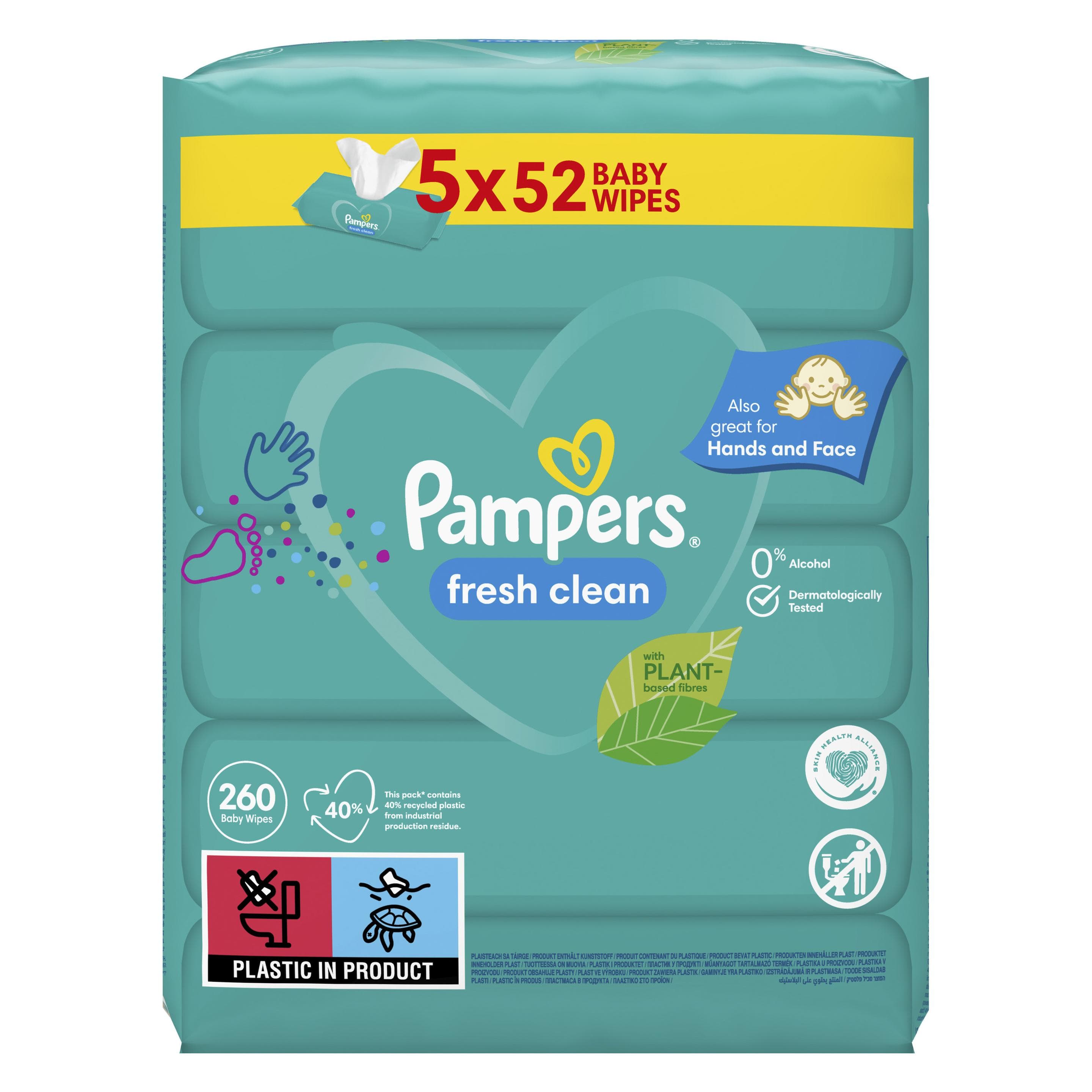 Pampers Fris Schoon (5 x 52 Pcs.)