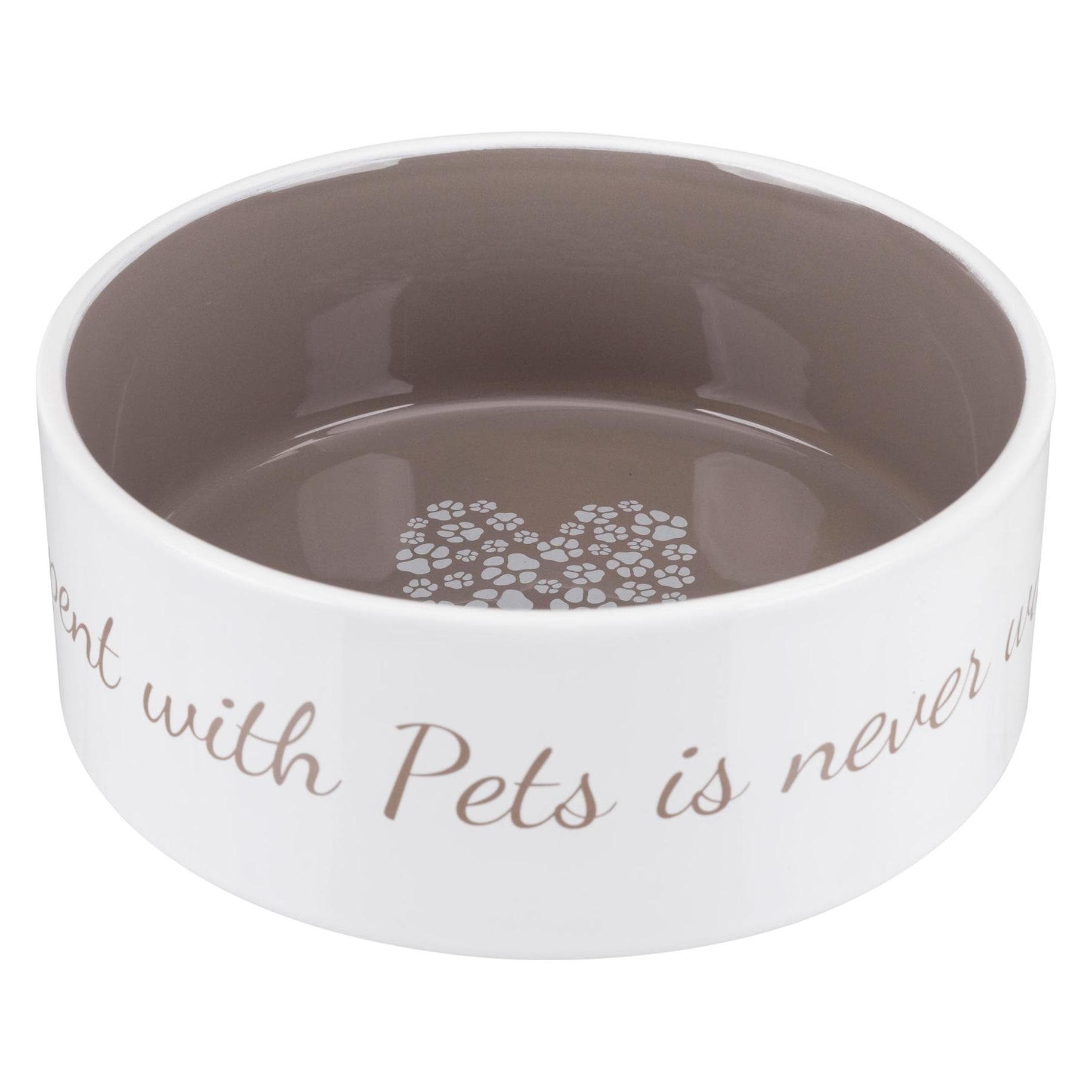 Trixie Keramische Kom Pets Home 1,4l crème/taupe (140 cl), Voerbakje