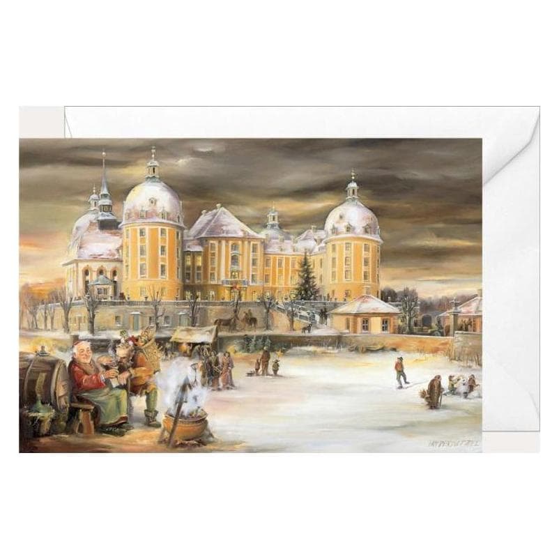 Olewinski & Tochter, Wenskaart, 2471 - Kerstvouwkaart "Moritzburg".