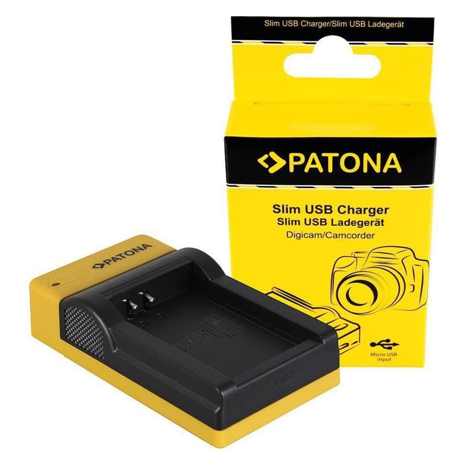 Patona Micro USB-oplader Canon LP-E12 (Batterijlader voor camera), Stroomvoorziening voor de camera, Zwart