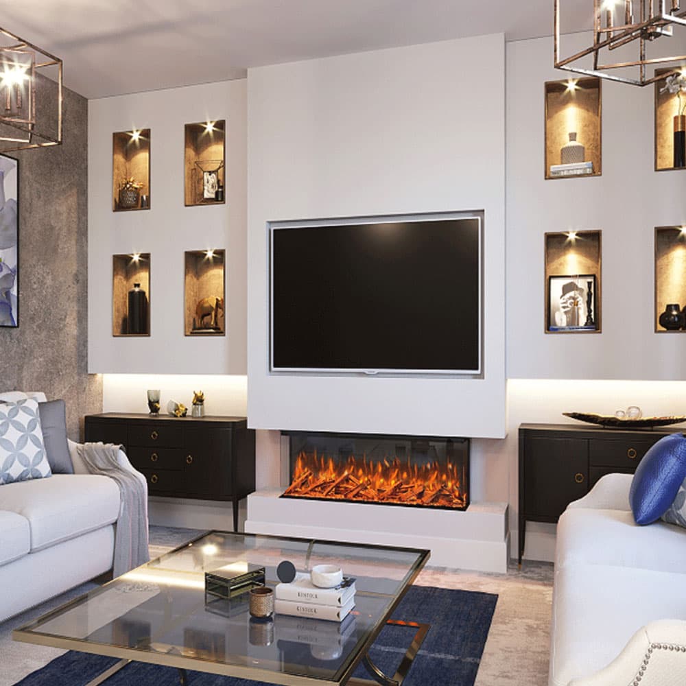 Elektrische inbouwhaard Fair Fires Tru Vizion Pano 1250 Driezijdig